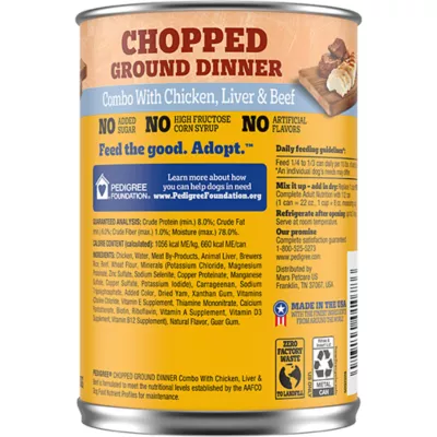 Product Pedigree Chopped Ground Dinner Adult Wet Dog Food - 22 Oz.