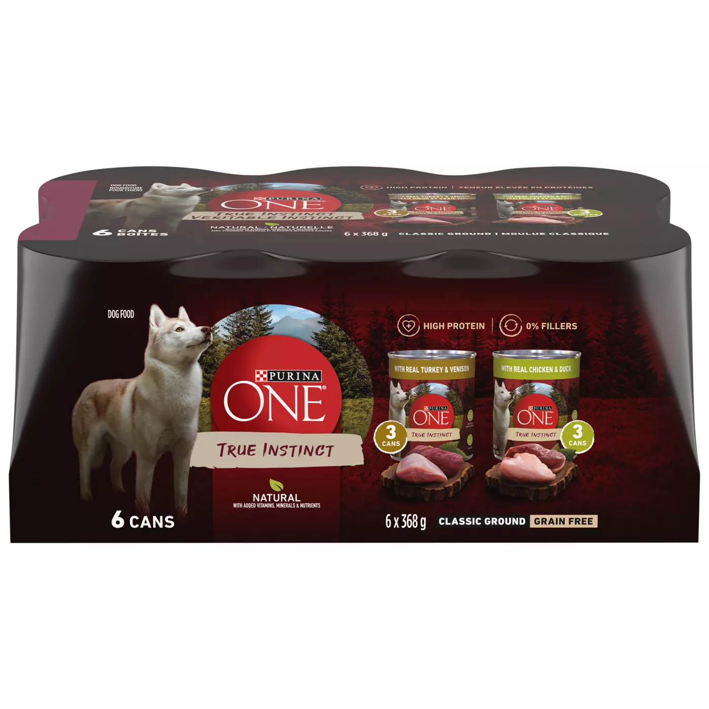 Purina ONE True Instinct Adult Wet Dog Food Variety Pack Classic Ground Grain Free