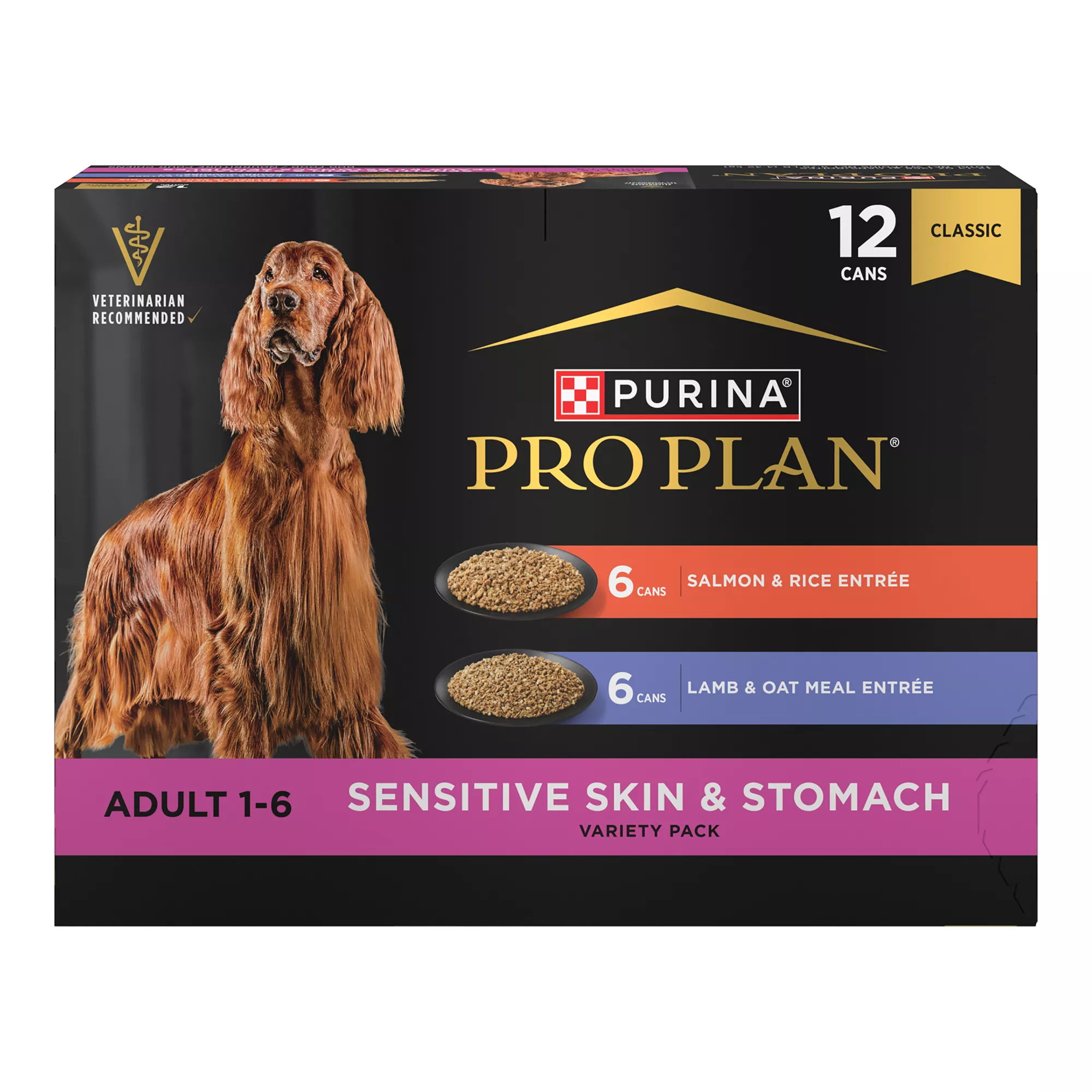 Purina Pro Plan Specialized Sensitive Skin & Stomach Adult Wet Dog Food - 13 Oz, Variety Pack, 12 Ct