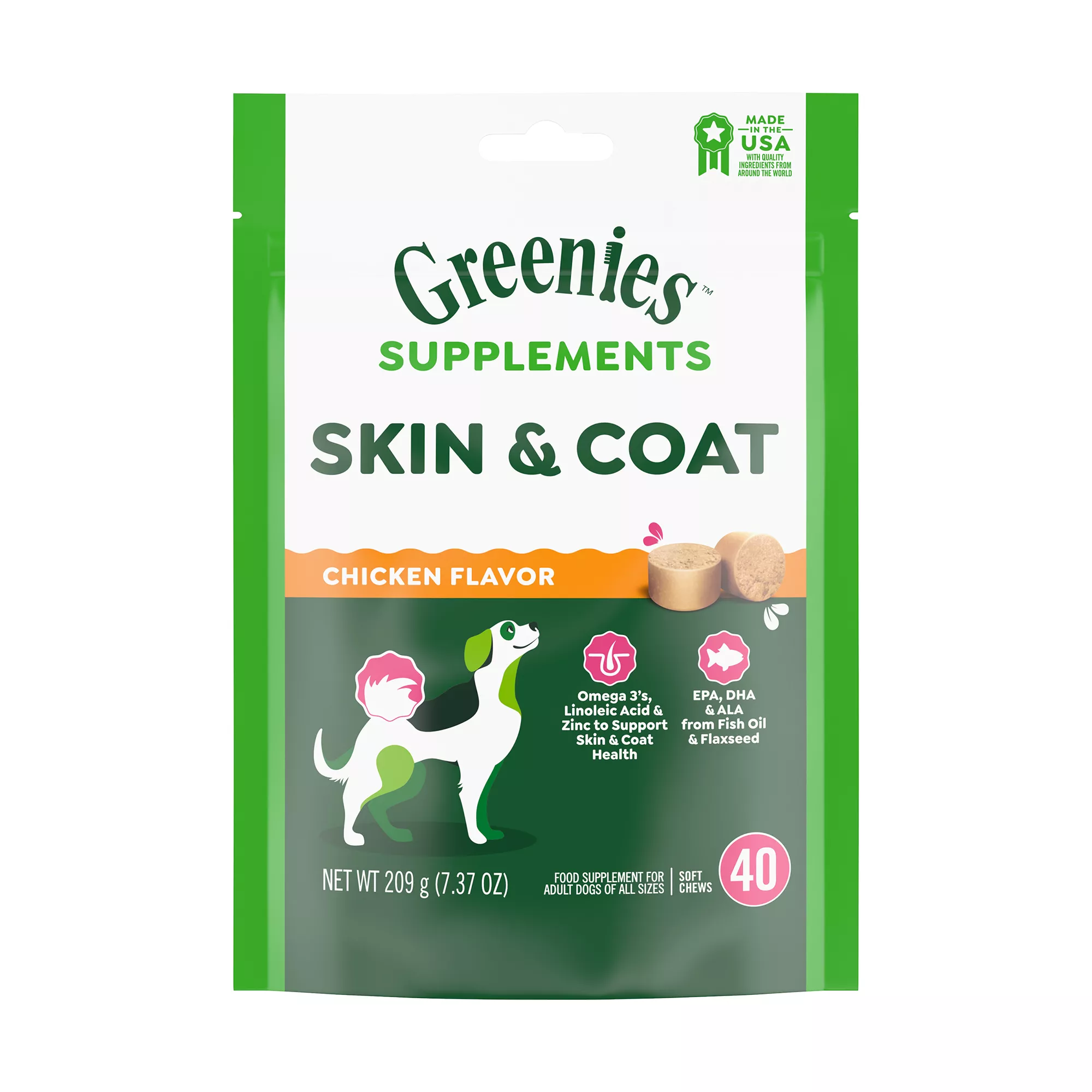 Greenies&trade; Skin & Coat Supplements - 40 Ct