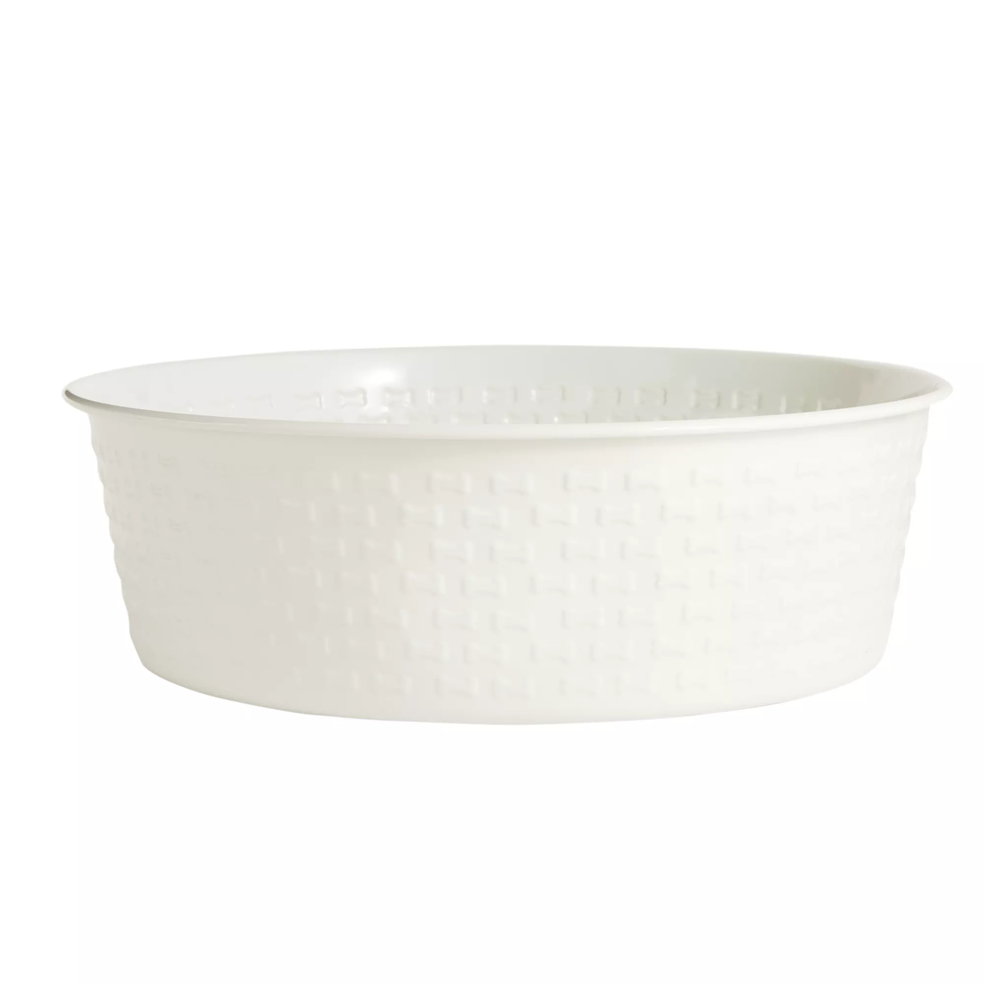 Top Paw® Stainless Steel Cream Embossed Bone Dog Bowl