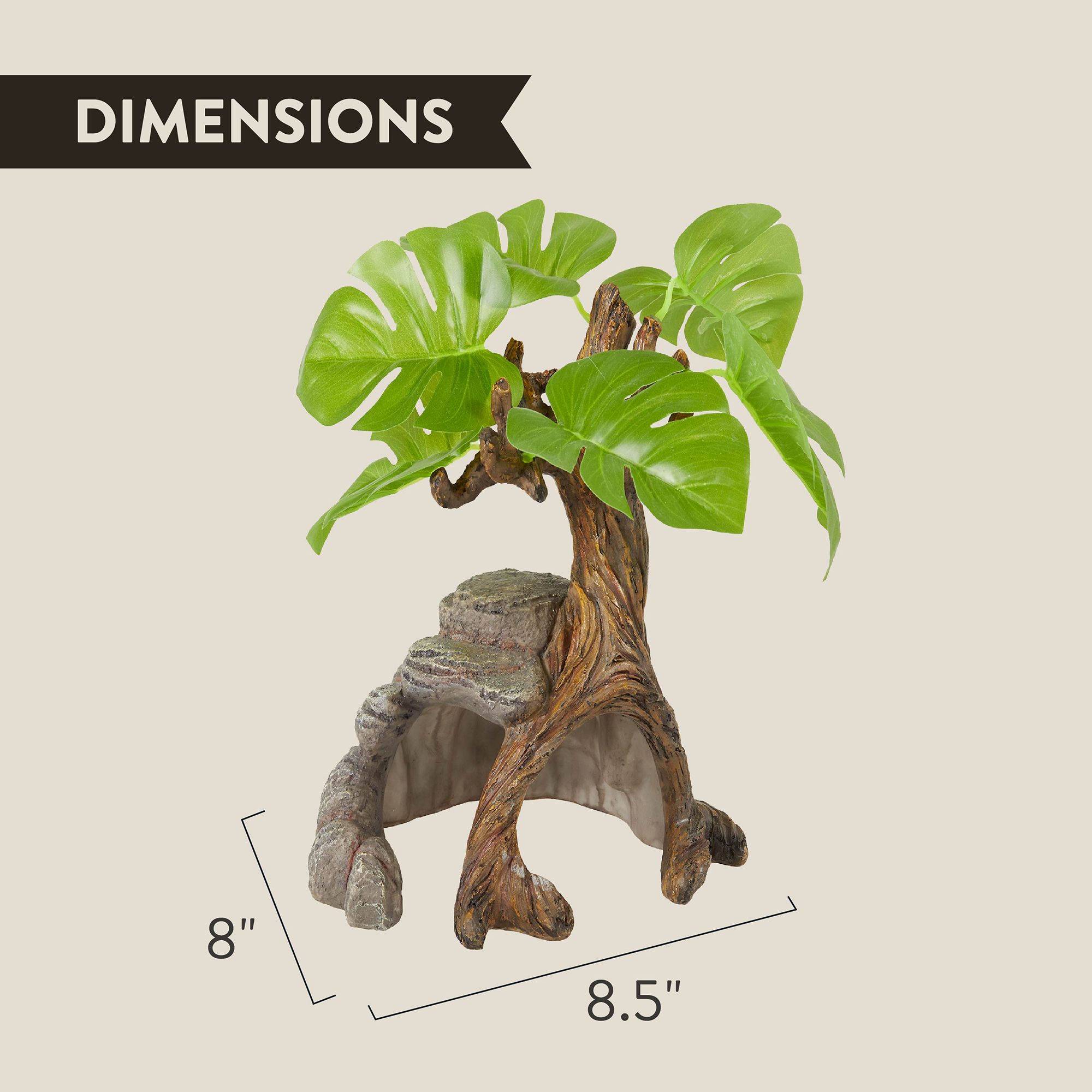 Thrive Tree with Rock and Greenery Terrarium Ornament - Terrarium Decor - thumbnail 2