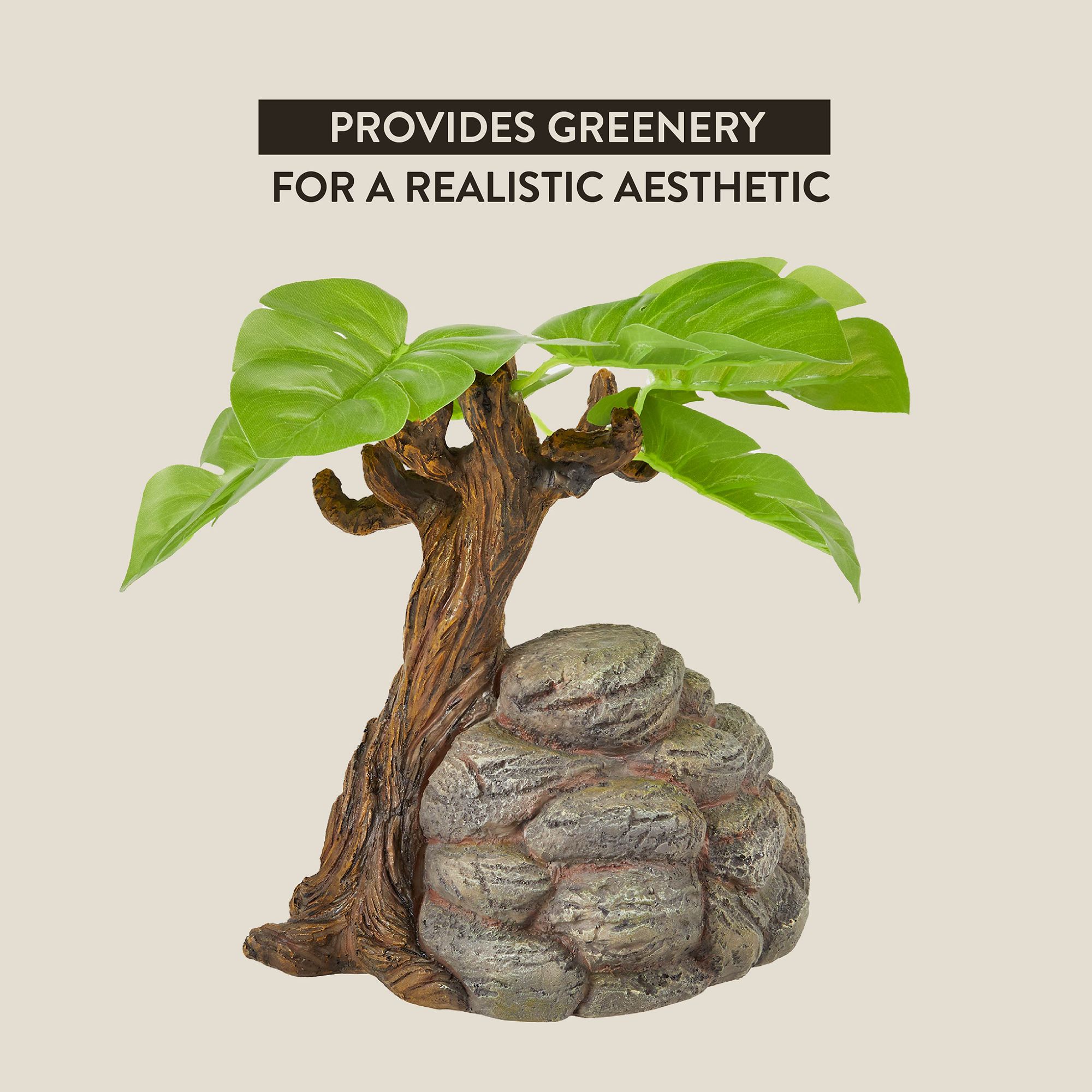 Thrive Tree with Rock and Greenery Terrarium Ornament - Terrarium Decor - thumbnail 4