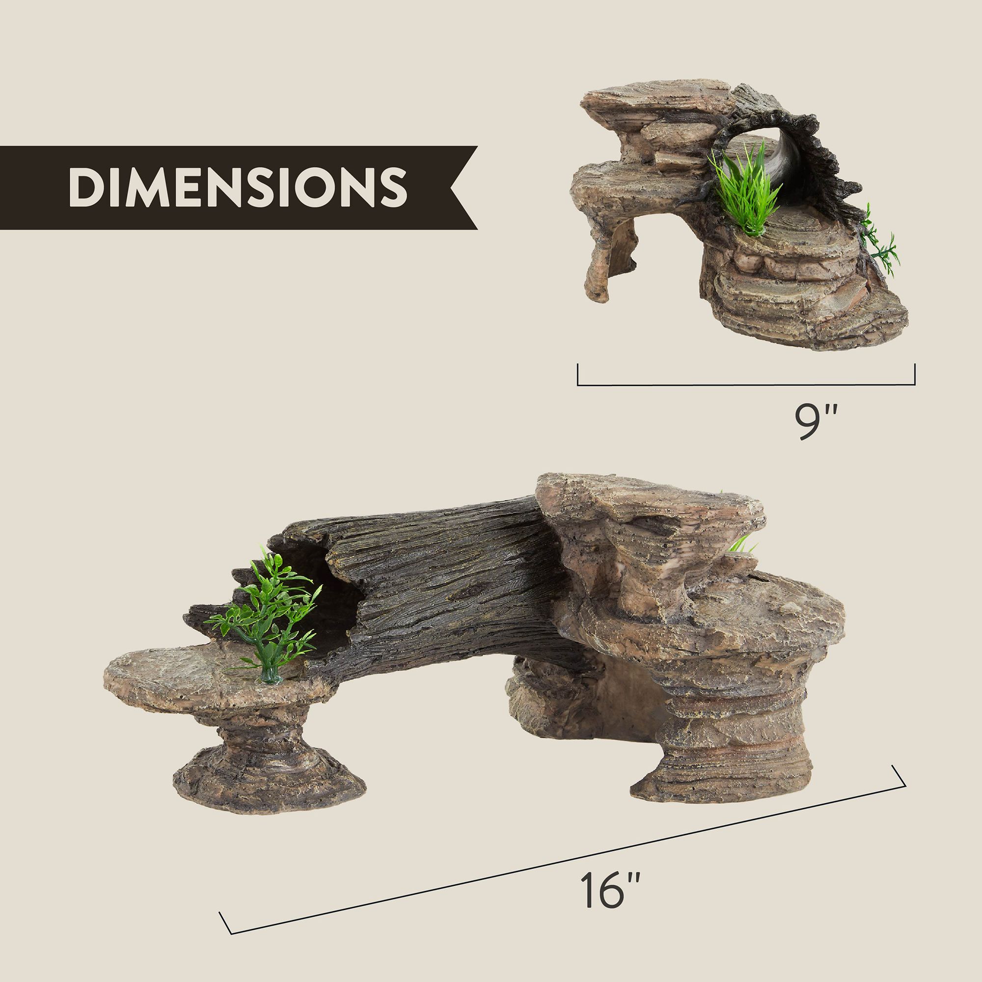 Thrive Log and Stones Terrarium Ornament - Terrarium Decor - thumbnail 2