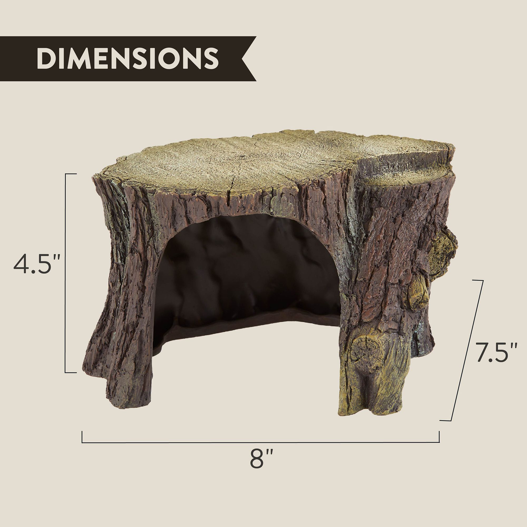 Thrive Tree Stump Hideaway Terrarium Decor - Reptile Hide Decor - thumbnail 2