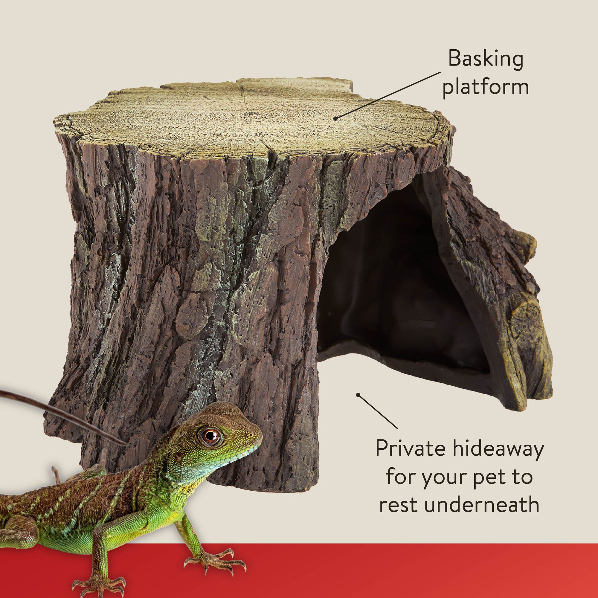 Thrive Tree Stump Hideaway Terrarium Decor - Reptile Hide Decor - thumbnail 3
