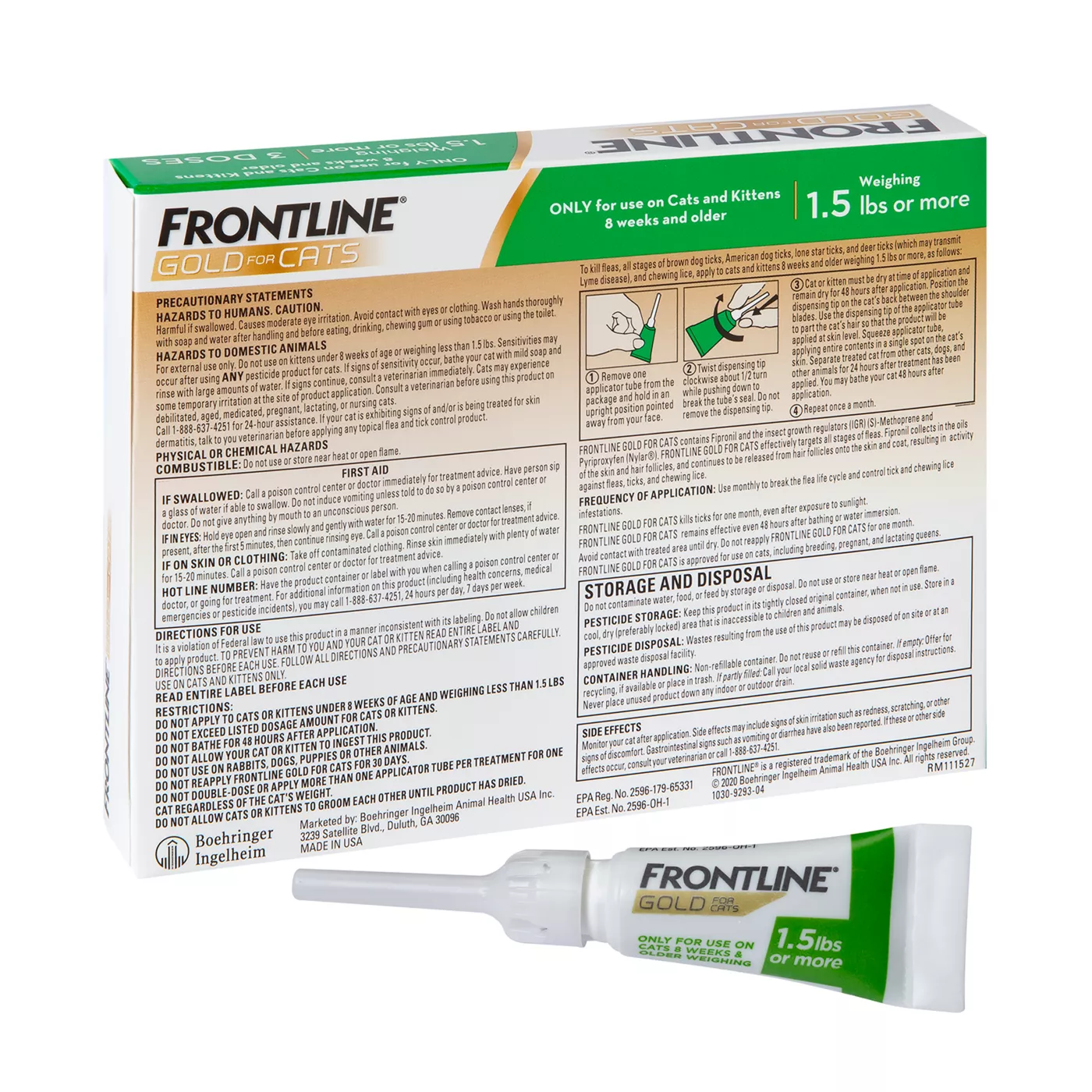 Frontline Gold Flea Tick Spot Treatment for Cats over 1.5 lbs