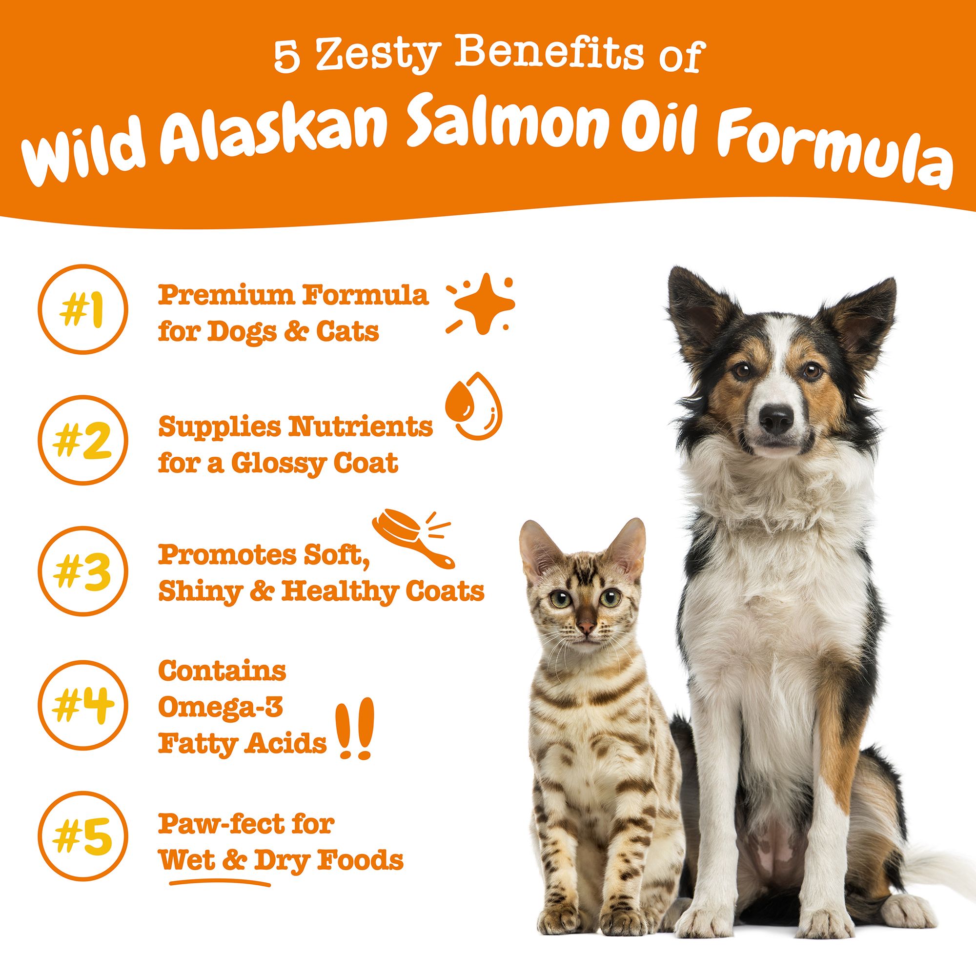 Zesty Paws All Life Stages Dog Cat Alaskan Salmon Oil Omega 3 Fatty Acids Grain Free