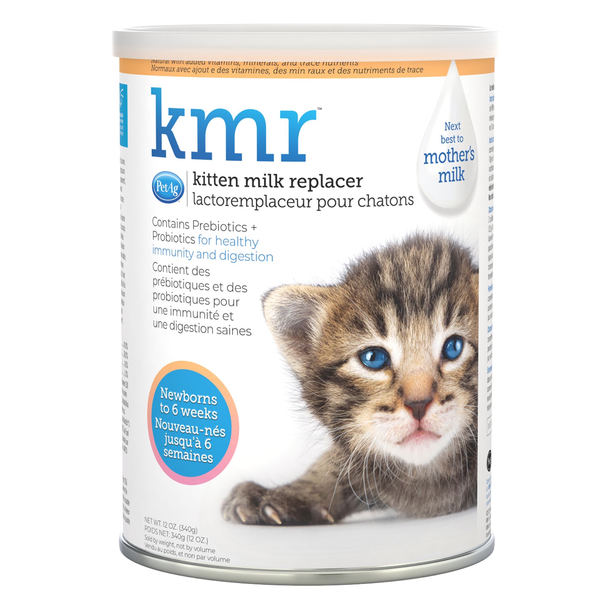 PetAg KMR Kitten Powder Milk Replacer from Newborns to 6 Weeks 12 oz