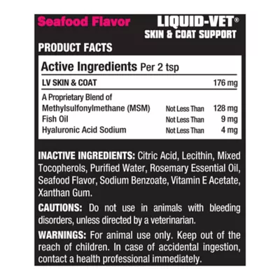 Product Liquid-Vet Feline Skin & Coat All Life Stages Cat Supplement - Seafood