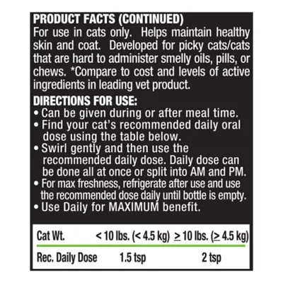 Product Liquid-Vet Feline Skin & Coat All Life Stages Cat Supplement - Seafood