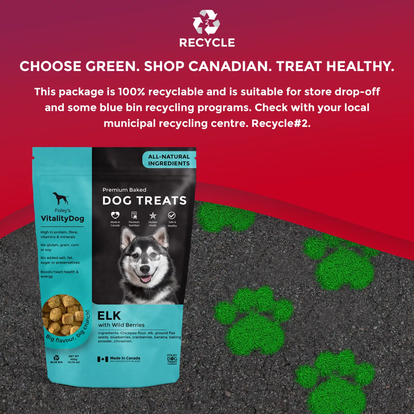 Foley s VitalityDog Crunchy Baked Dog Treats Elk with Wild Berries