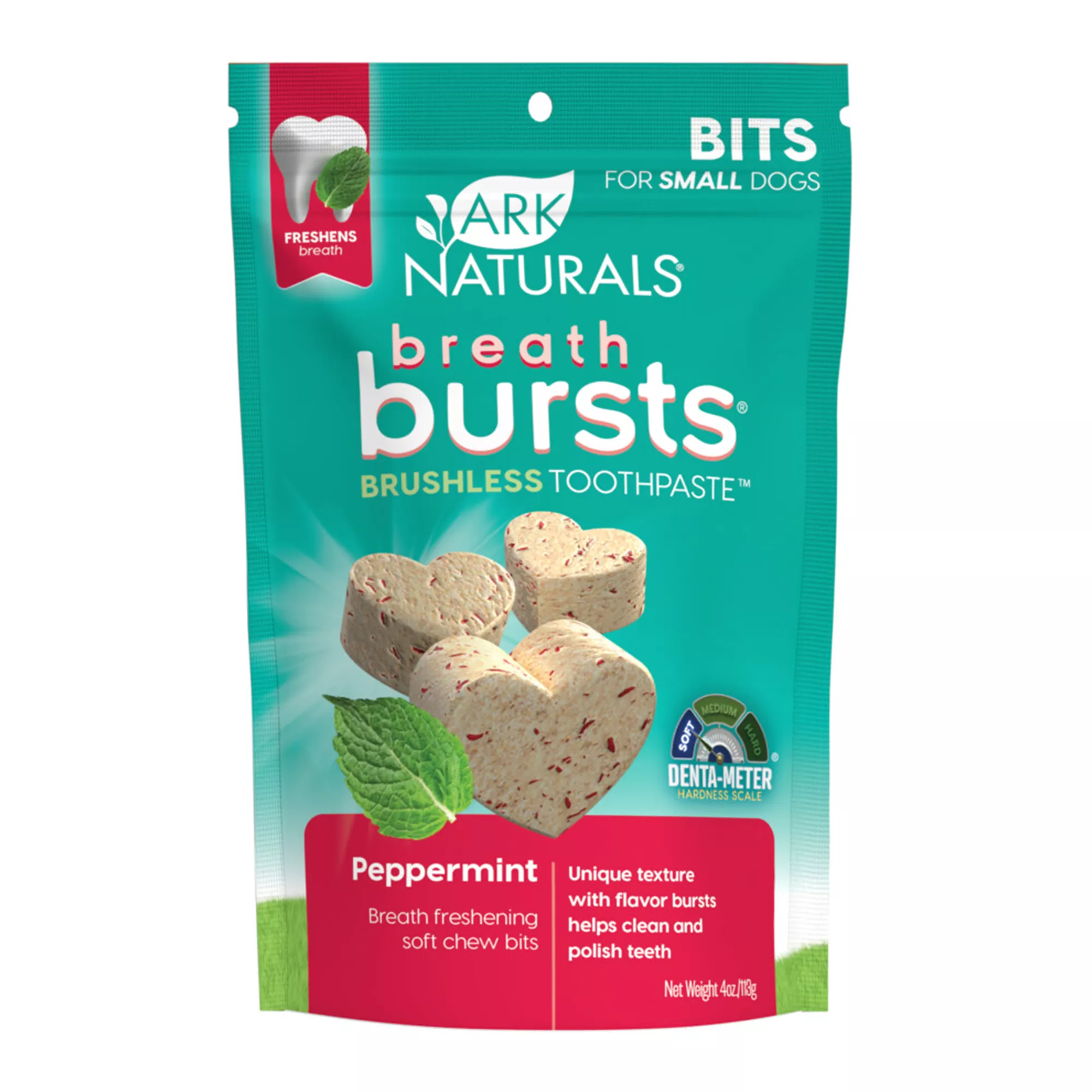 Ark Naturals Breath Bursts Brushless Toothpaste Bites All Life Stage Dog Dental Treats - Peppermint