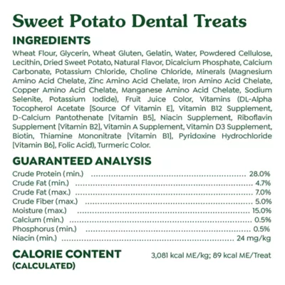 Product Greenies Regular Natural Adult Dog Dental Treats - Sweet Potato