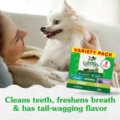 Product GREENIES Natural Teenie Dental Care Adult Dog Treats - 3 Flavor Variety Pack