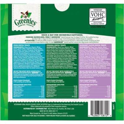 Product Greenies Regular Natural Adult Dog Dental Treats Variety Pack - Original, Minty & Blueberry