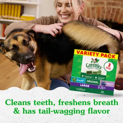 Product Greenies Large Natural Adult Dog Dental Treats Variety Pack - Original, Minty & Blueberry