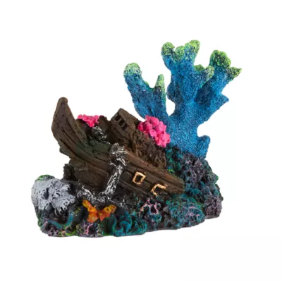 Product Top Fin® Coral and Boat Aquarium Ornament