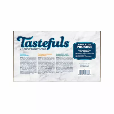 Product Blue Tastefuls Chicken, Turkey & Chicken, Ocean Fish & Tuna Entrees Variety Pack - Pate, 24 Ct