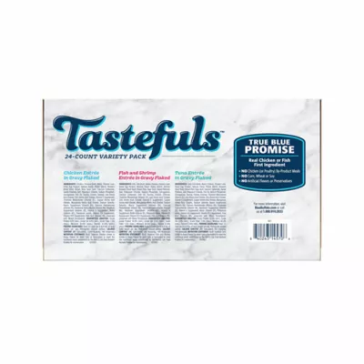 Product Blue Tastefuls Chicken, Fish & Shrimp, Tuna Entrees Variety Pack - Flaked, 24 Ct