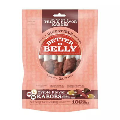 Product Better Belly Long-lasting Kabob Dog Chew Treat - Chicken, Pork and Beef