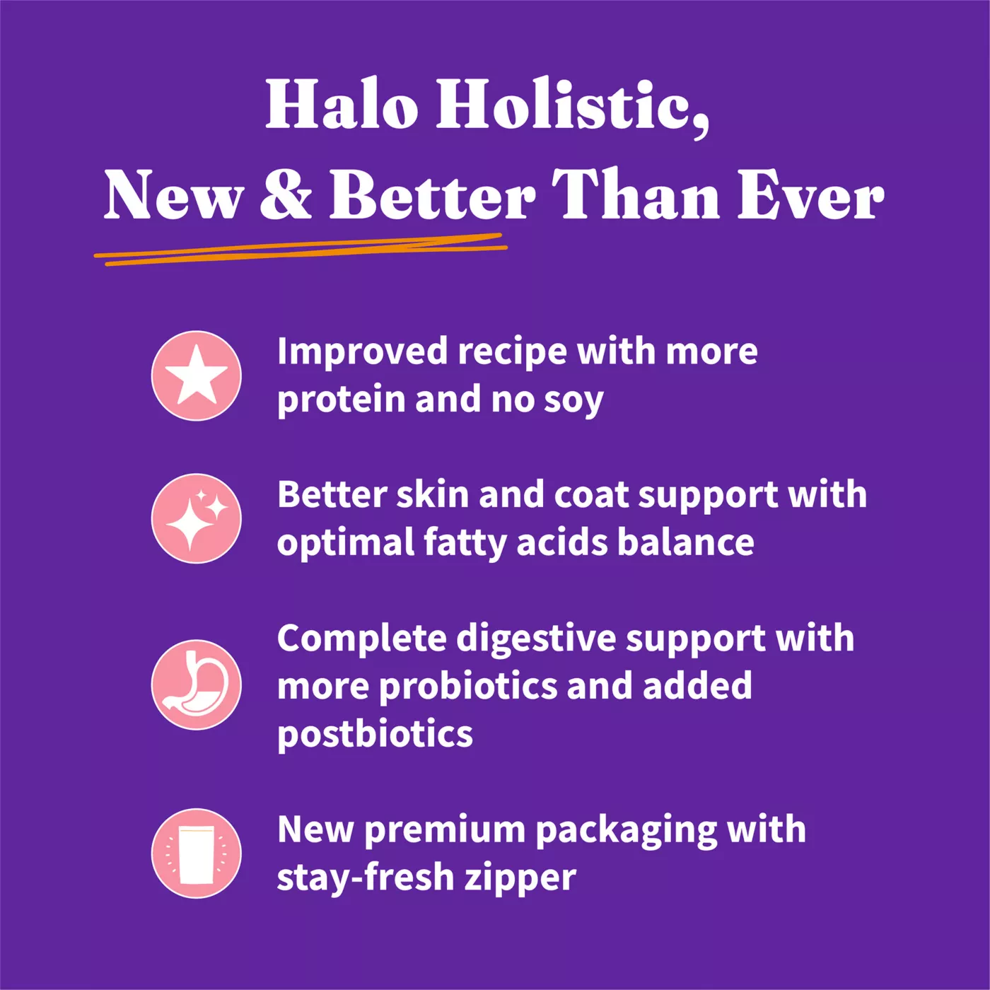 Halo Holistic Dry Dog Food Wild caught Salmon Whitefish Digestive Care