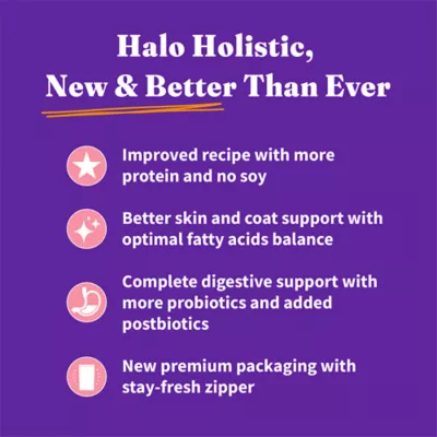 Product Halo Holistic Dry Dog Food - Wild-caught Salmon & Whitefish, Digestive Care