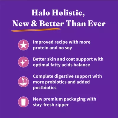 Product Halo Holistic Grain Free Dry Dog Food - Cage-free Turkey & Sweet Potato, Organic