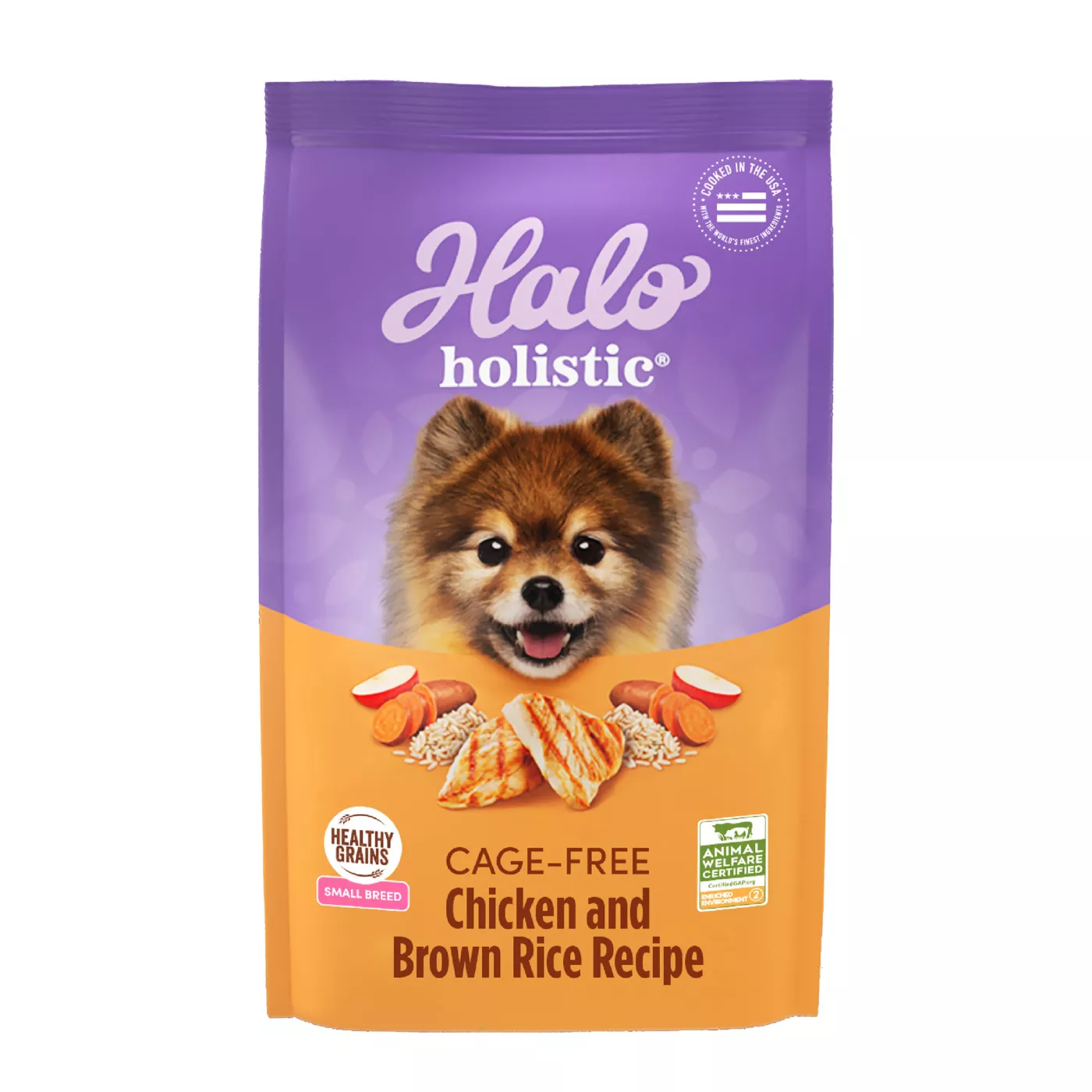 Halo Holistic Dry Dog Food Cage free Chicken Brown Rice Organic