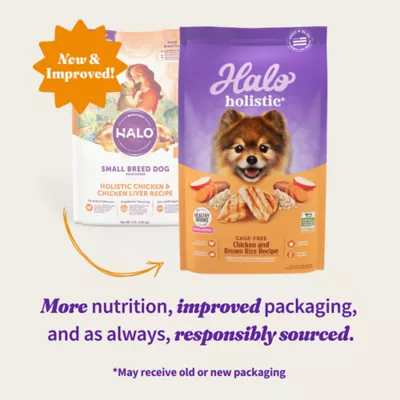 Product Halo Holistic Dry Dog Food - Cage-free Chicken & Brown Rice, Organic