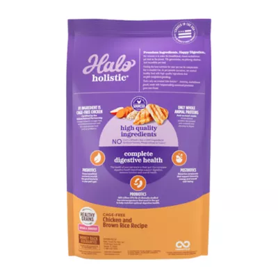 Product Halo Holistic Dry Dog Food - Cage-free Chicken & Brown Rice, Organic