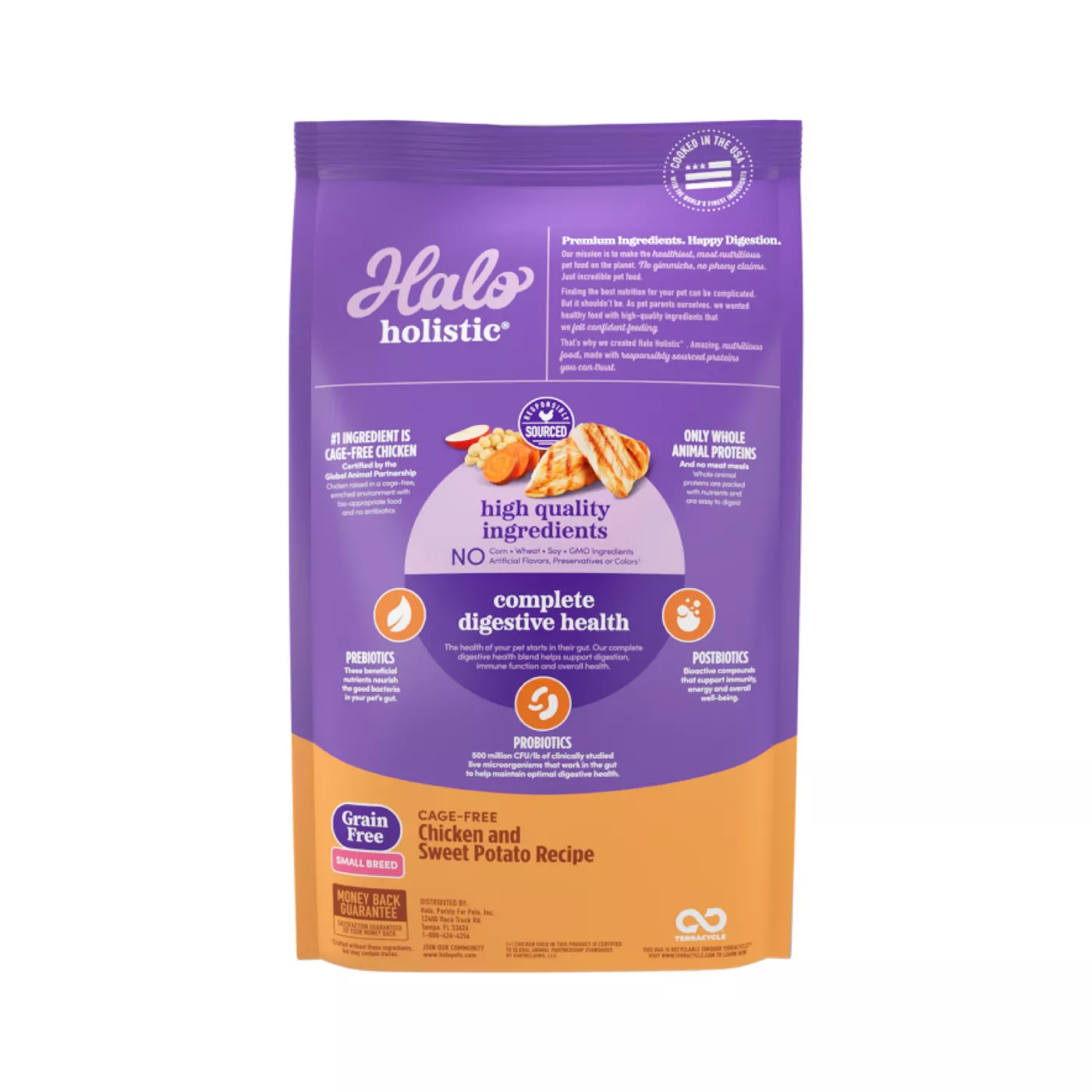 Halo Holistic Dry Dog Food Cage free Chicken Sweet Potato Grain Free