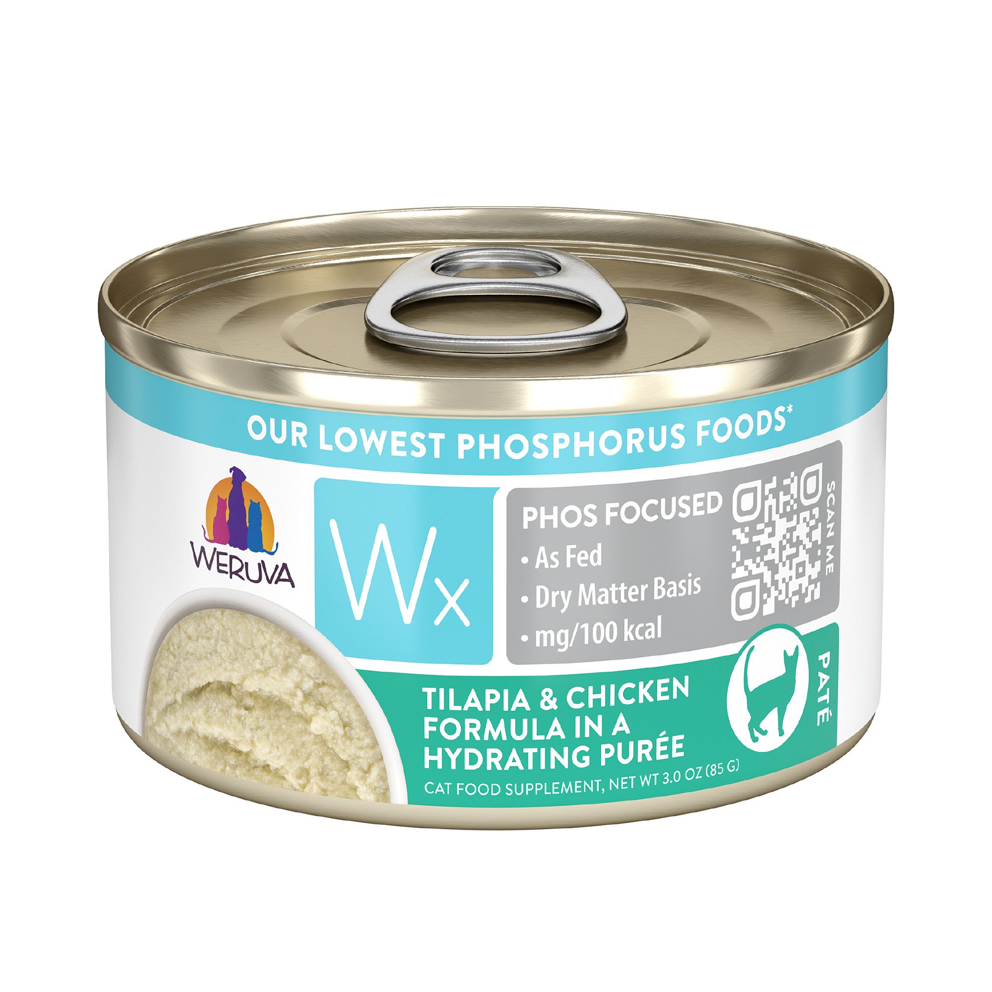 Weruva Wx Phos Focused Wet Cat Food 3 oz Pate in a Hydrating Puree