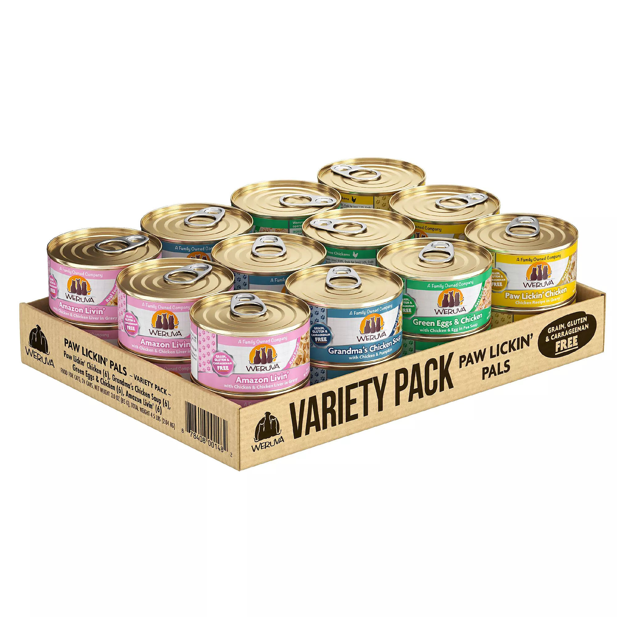 Weruva Classics Paw Lickin' Pals Wet Cat Food - Variety Pack, 24ct