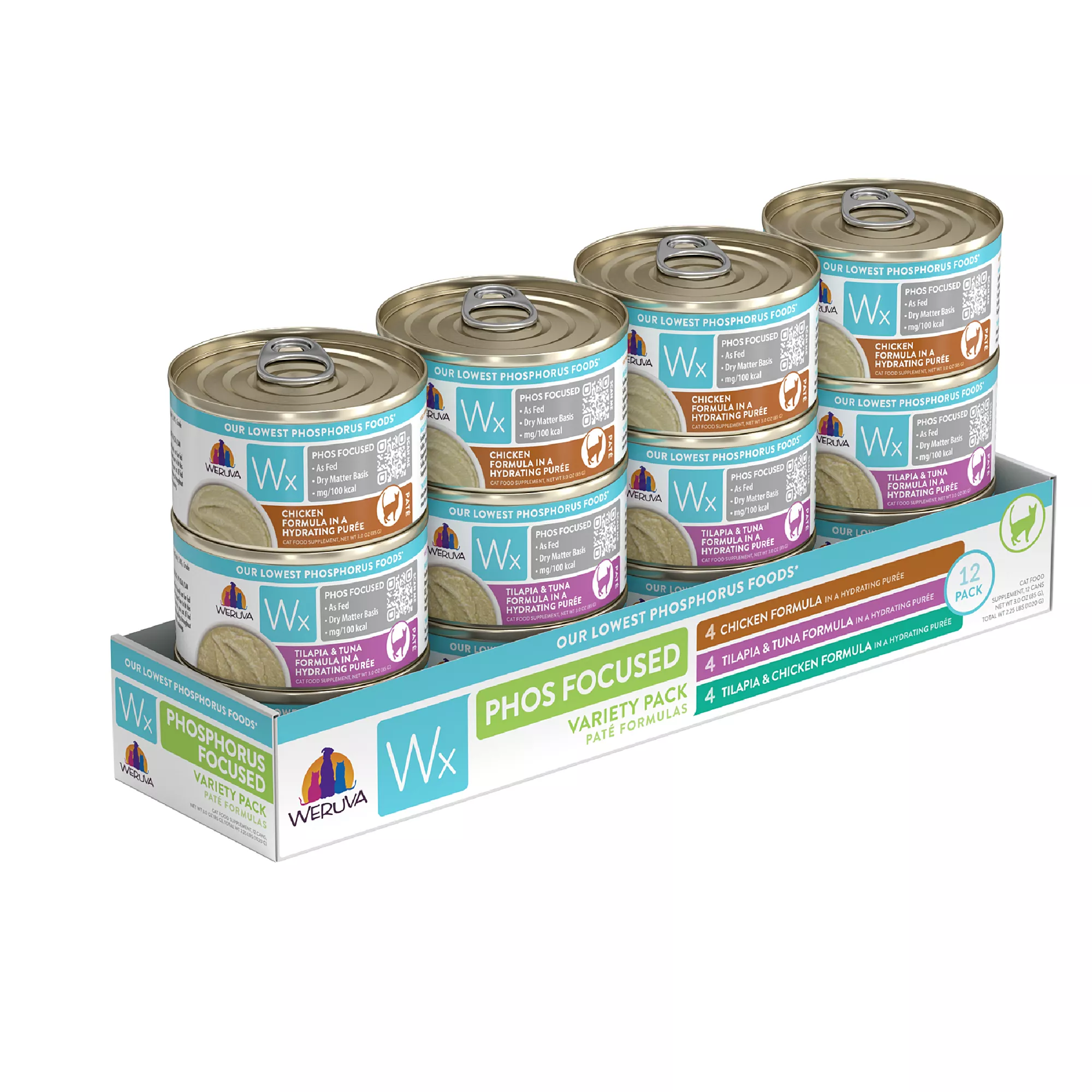 Weruva Wx Phos Focused Pate Wet Cat Food - Variety Pack, 12ct