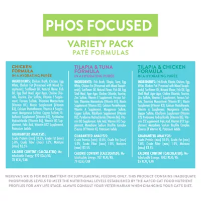 Product Weruva WX Wet Cat Food - Phos Focused, Pate, Variety Pack, 12 CT