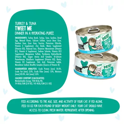 Product Weruva B.F.F. PLAY Pate! For Land & Sea Lovers Wet Cat Food - Pate in a Hydrating Puree, 5.5 OZ
