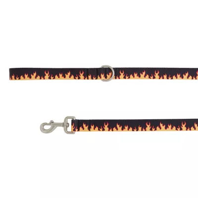 Product Top Paw® Black Flames Dog Leash: 4-ft long