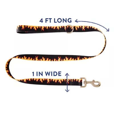 Product Top Paw® Black Flames Dog Leash: 4-ft long