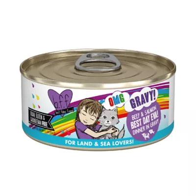 Weruva B.F.F. OMG Gravy! For Land & Sea Lovers Wet Cat Food - Minced in Gravy, 5.5 OZ - Image 1