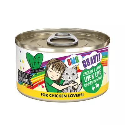 Product B.F.F. OMG Gravy! For Chicken Lovers Wet Cat Food - 2.8 oz, Minced in Gravy