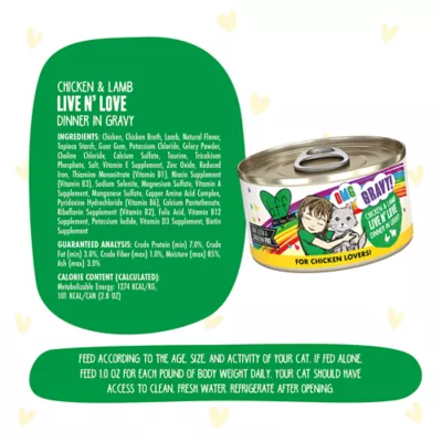 Product B.F.F. OMG Gravy! For Chicken Lovers Wet Cat Food - 2.8 oz, Minced in Gravy