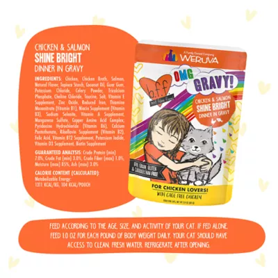 Weruva B.F.F. OMG Gravy! For Chicken Lovers Wet Cat Food - Minced in Gravy, 2.8 OZ Pouch - Image 4