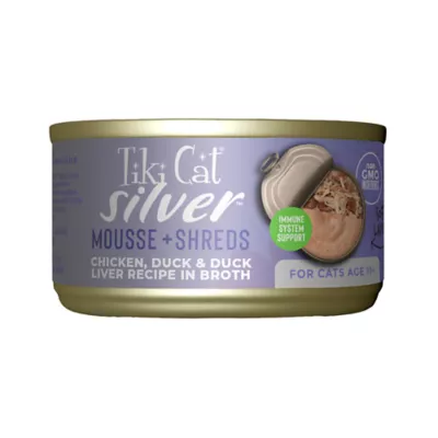 Product Tiki Cat Silver Mousse & Shreds Senior Cat Wet Food - Natural, 2.4oz