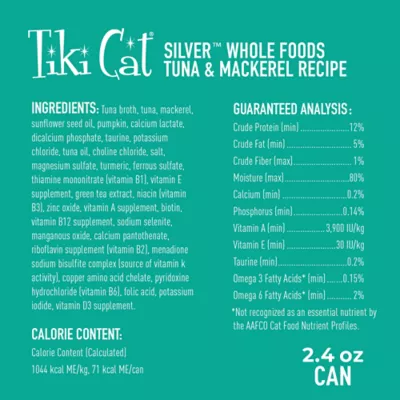 Product Tiki Cat Silver Senior Wet Cat Food - Natural, 2.4oz