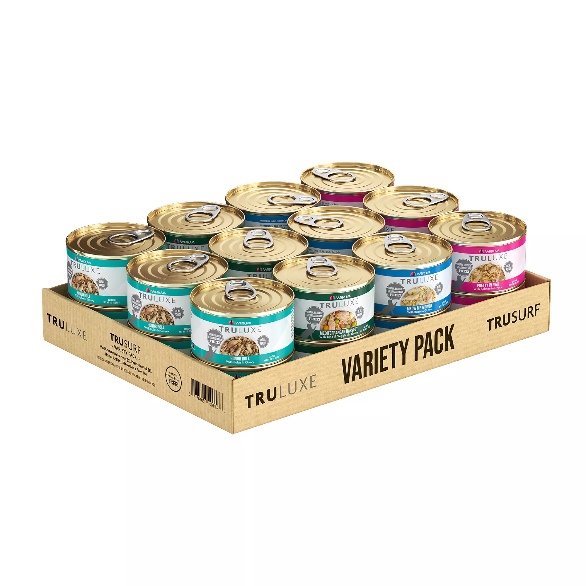 Weruva TruLuxe Trusurf Adult Cat Wet Food - Variety Pack, 24 ct