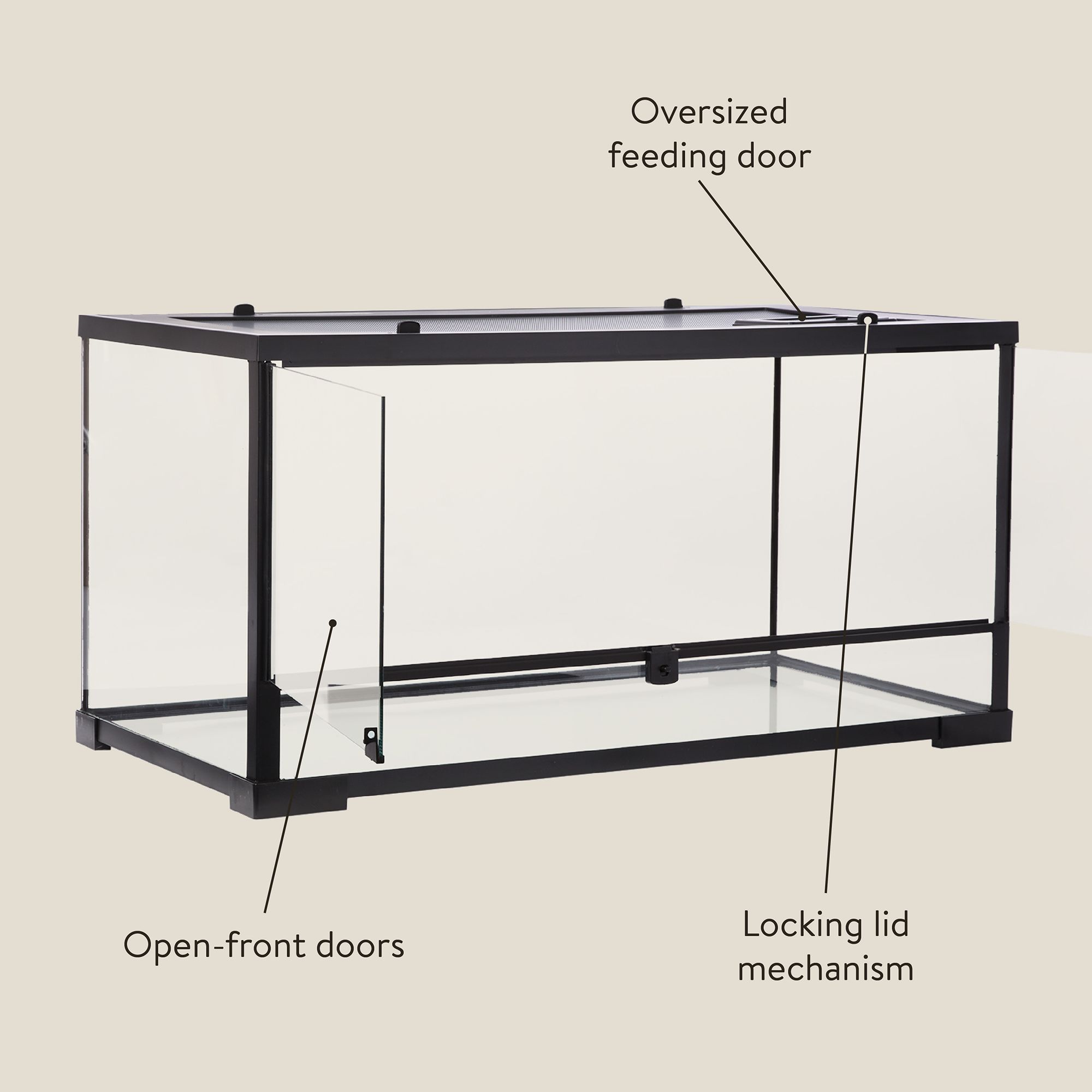 Thrive Open Glass Reptile Terrarium - 31- 40 Gallon - thumbnail 3