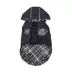 Hip Doggie Hooded Black & Tan Plaid Reversible Dog Raincoat image thumbnail 2