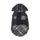 Product Hip Doggie Hooded Black & Tan Plaid Reversible Dog Raincoat