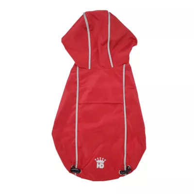Product Hip Doggie Hooded Red & Umbrella Print Reversible Dog Raincoat